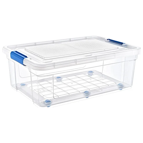 Glassy Şeffaf Tekerlekli 60 L Saklama Kabı - 47,5x69,5x27,5 (H) Cm - Görsel 2