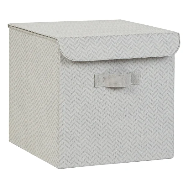 Ocean Home Textile Ocean Home Textile Gri Balıksırtı Kapaklı Kutu 30 X 30 X 30 Cm - Görsel 2