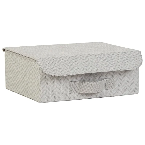 Ocean Home Textile Ocean Home Textile Çekmece İçi Gri Balıksırtı Kapaklı Kutu 30 X 23 X 11 Cm - Görsel 2