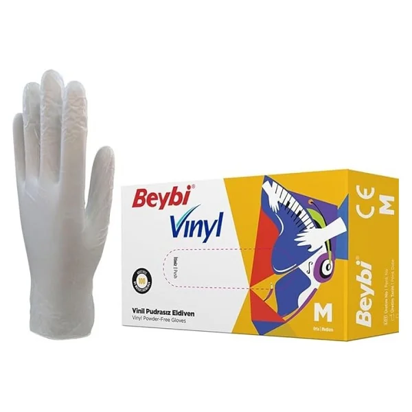 Vınyl (Vinil) Eldiven (Temizlik, Gıda, Kuaför, Bahçe, Iş Eldiveni) (Medium (Orta)) - Görsel 2
