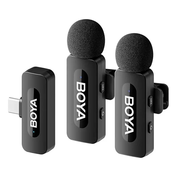 Boya By-V20 Ultra Kompakt 2'li Type-C Kablosuz Yaka Mikrofonu - Görsel 6