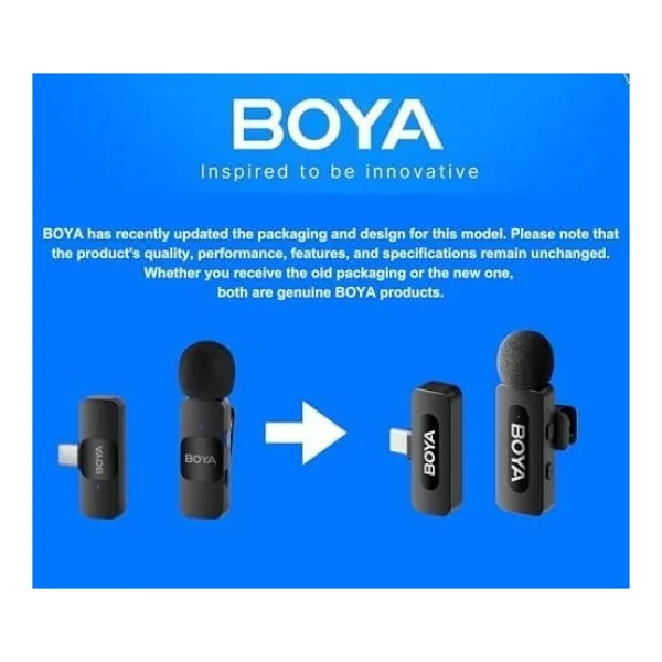Boya By-V20 Ultra Kompakt 2'li Type-C Kablosuz Yaka Mikrofonu - Görsel 3