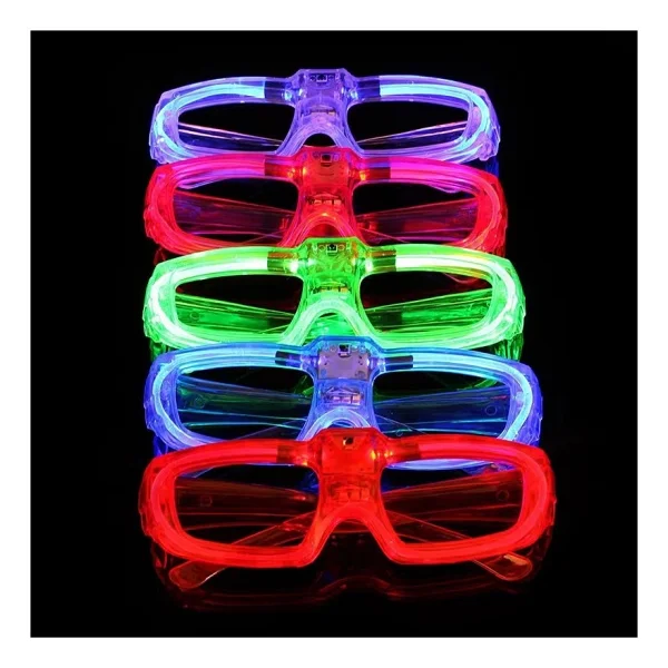 Kırmızı LED Işıklı Parti Gözlüğü 3 Modlu - Glow Gece Eğlence Gözlüğü - Görsel 2