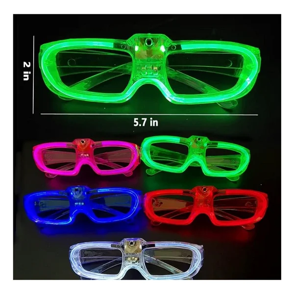 Kırmızı LED Işıklı Parti Gözlüğü 3 Modlu - Glow Gece Eğlence Gözlüğü - Görsel 3