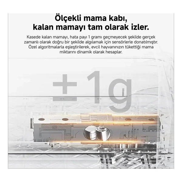 Xiaomi Pet Food Feeder 2 Çelik Malzemeden Yapılmış Beyaz Tekli Mama Besleyici Büyük Kapasite - Görsel 3