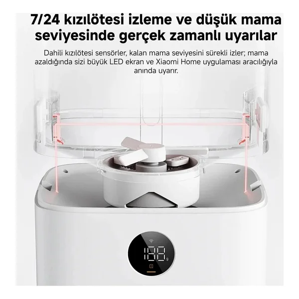 Xiaomi Pet Food Feeder 2 Çelik Malzemeden Yapılmış Beyaz Tekli Mama Besleyici Büyük Kapasite - Görsel 6
