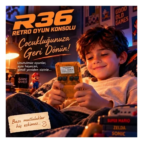 Schitec R36s Turuncu Gameboy - Görsel 3