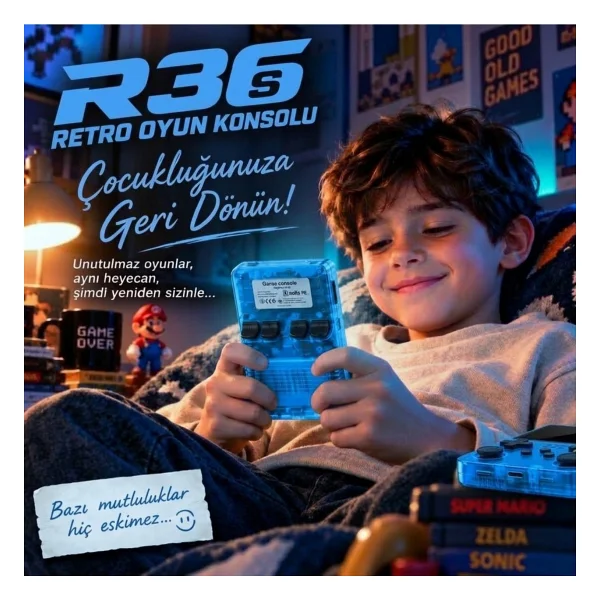 Schitec R36s Mavi Gameboy - Görsel 3