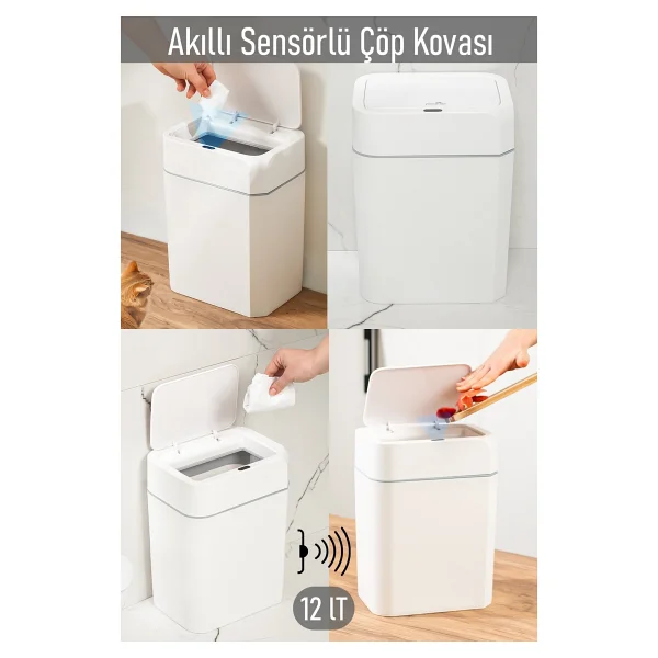 Porsima 4147 12 Lt Hareket Sensörlü Sessiz Kapatma Çöp Kovasıvası - Görsel 10