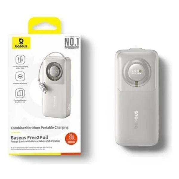 Baseus Free2Pull Gri 10000 mAh Hızlı Şarj Powerbank - Görsel 3