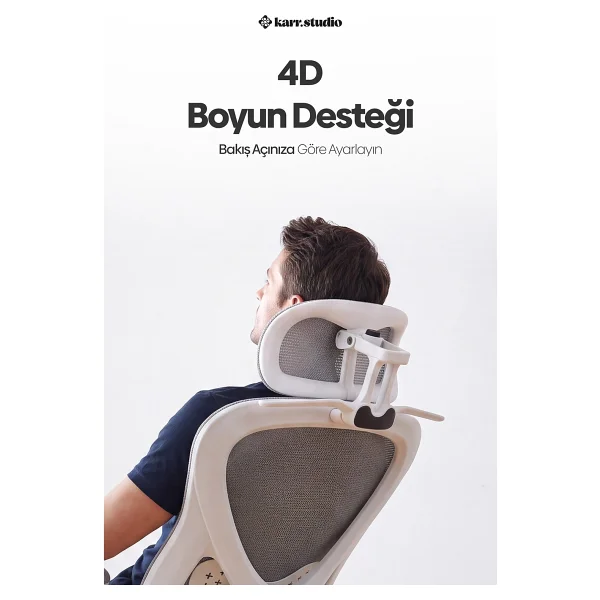 Karr Office Oslo Gri Ergonomik Çalışma Koltuğu - Görsel 3