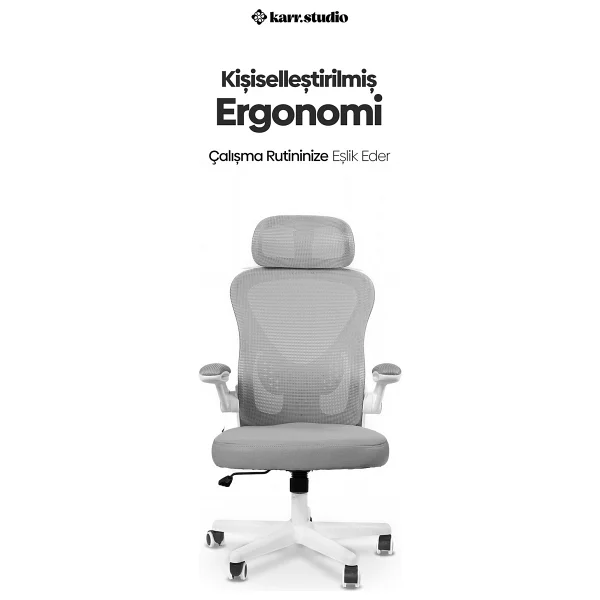 Karr Office Oslo Gri Ergonomik Çalışma Koltuğu - Görsel 6