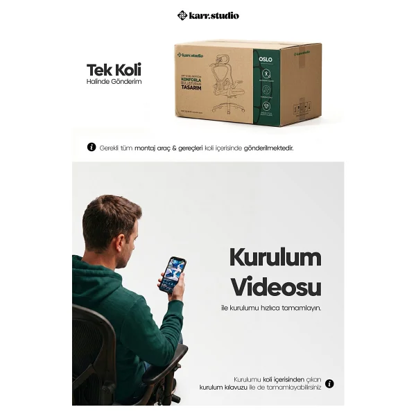 Karr Office Oslo Gri Ergonomik Çalışma Koltuğu - Görsel 7