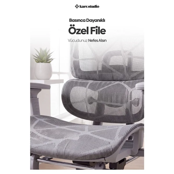 Karr Office Odessa Gri Fonksiyonel Çalışma Koltuğu - Görsel 3