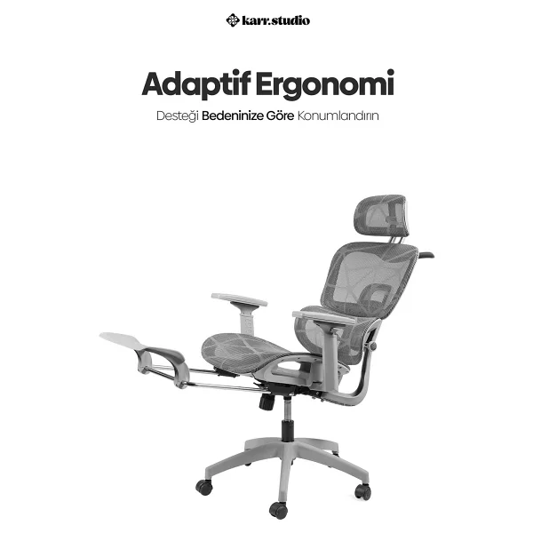 Karr Office Odessa Gri Fonksiyonel Çalışma Koltuğu - Görsel 5