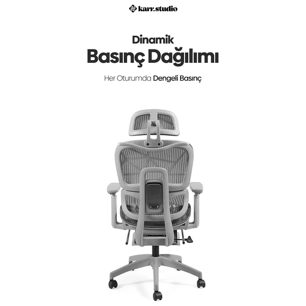 Karr Office Odessa Gri Fonksiyonel Çalışma Koltuğu - Görsel 6