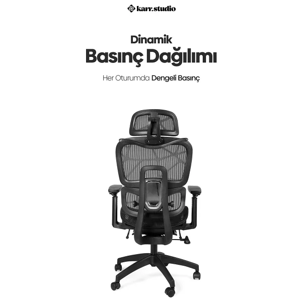 Karr Office Odessa Siyah Fonksiyonel Çalışma Koltuğu - Görsel 6