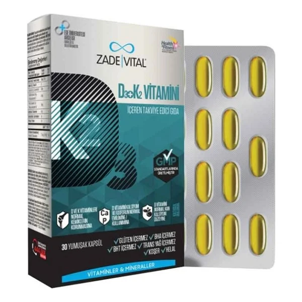 Zade Vital D3+K2 Vitamini 30 Kapsül - Görsel 8