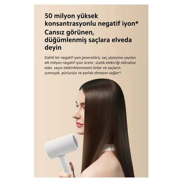 Xiaomi H101 İyonlu Pembe 1000 W Saç Kurutma Makinesi - Görsel 9