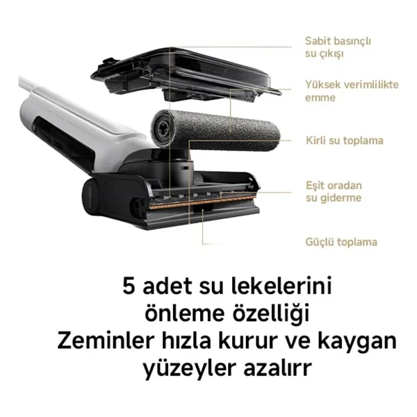 Xiaomi Truclean W30 Pro Islak Kuru Şarjlı Dikey Süpürge - Görsel 8