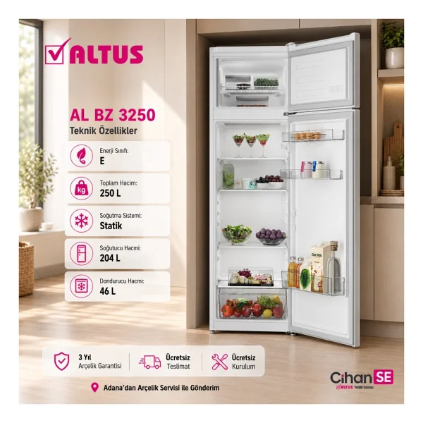 Altus Al Bz 3250 Çift Kapılı Buzdolabı - Görsel 2
