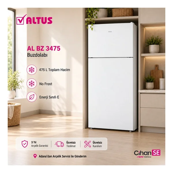 Altus AL BZ 3475 Çift Kapılı No Frost Buzdolabı - Görsel 2