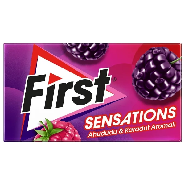 First Sensations Ahududu Karadut Aromalı Şekersiz Sakız 27 Gr - 01-Siyah - Görsel 3