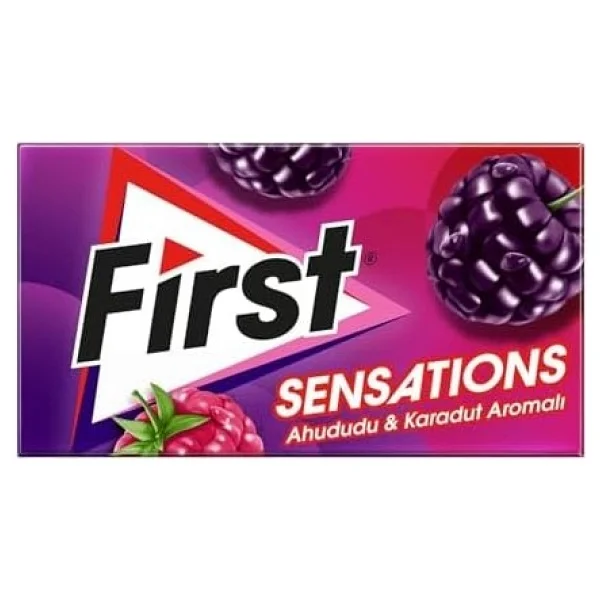 First Sensations Ahududu Karadut Aromalı Şekersiz Sakız 27 Gr - 01-Siyah - Görsel 2