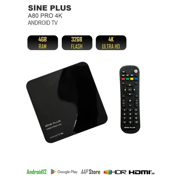 Sine Plus A80 Pro 4K 32 GB Android TV Box - Görsel 5