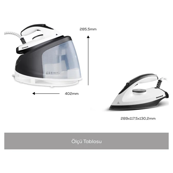 Homend Steamwork 1167h Siyah Beyaz 2400 W Buhar Kazanlı Ütü - Görsel 4