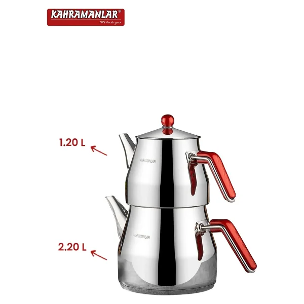 Kahramanlar Prizma Orta Boy Çelik Çaydanlık - Görsel 7