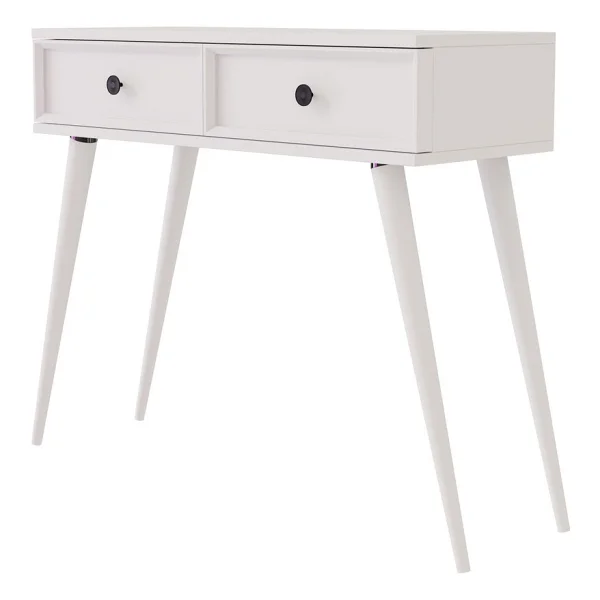 Mezza 6021 Luna (Ahşap Ayaklı) Mdf Profil Çerçeveli 2 Çekmeceli Dresuar Beyaz - Görsel 6