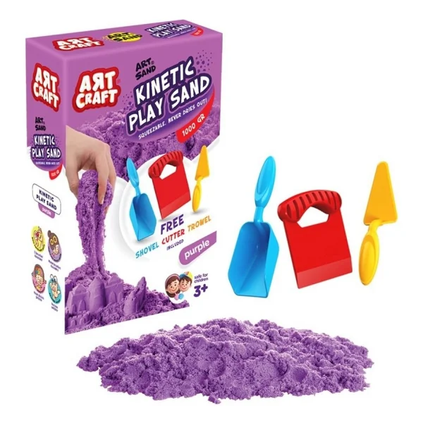 Art Craft Aksesuarlı Mor Kinetik Oyun Kumu 1000 Gr 03694 - Görsel 2