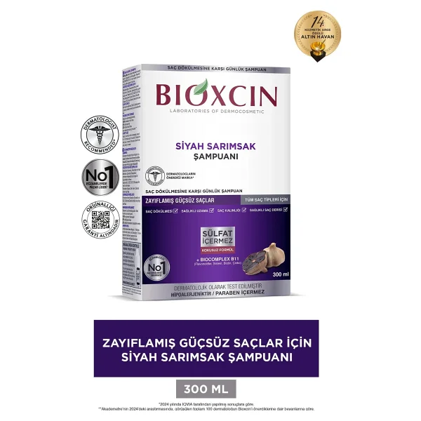 Bioxcin Siyah Sarımsaklı 300 Ml Saç Dökülmesine Karşı Şampuan - Görsel 6