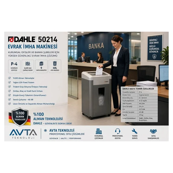 Dahle 50214 40 Lt Evrak İmha Makinesi - Görsel 7
