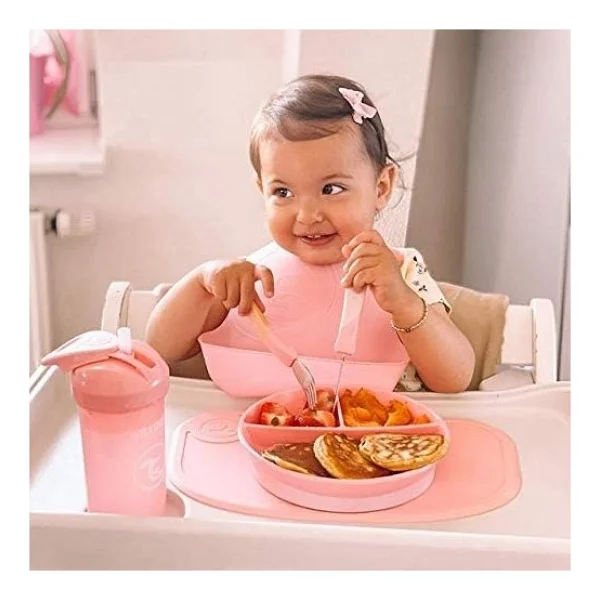 Twistshake Paslanmaz Çelik 3'lü Bebek Çocuk Çatal Kaşık Seti Pembe 12+ Ay - Görsel 3