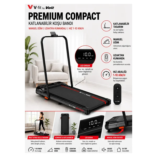 Voit Premium Compact Katlanabilir Koşu Bandı - Görsel 5