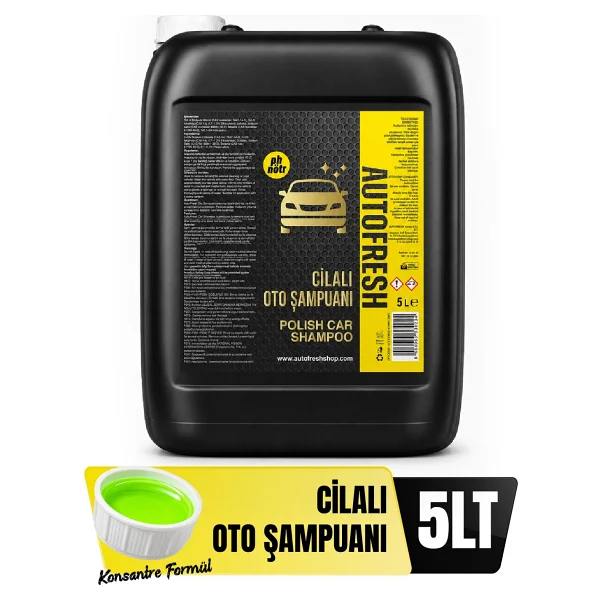 Auto Fresh Cilalı Oto Şampuanı 5 Kg Ph Nötr Kilitli Folyolu Kapak Araç Araba Yıkama Şampuan - Görsel 8