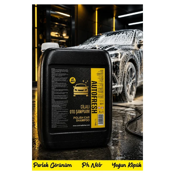 Auto Fresh Cilalı Oto Şampuanı 5 Kg Ph Nötr Kilitli Folyolu Kapak Araç Araba Yıkama Şampuan - Görsel 2