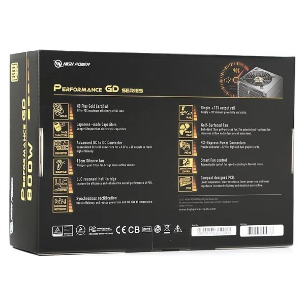 High Power Performance Gold GD HP1-J800GD-F12S 800 W Power Supply - Görsel 10