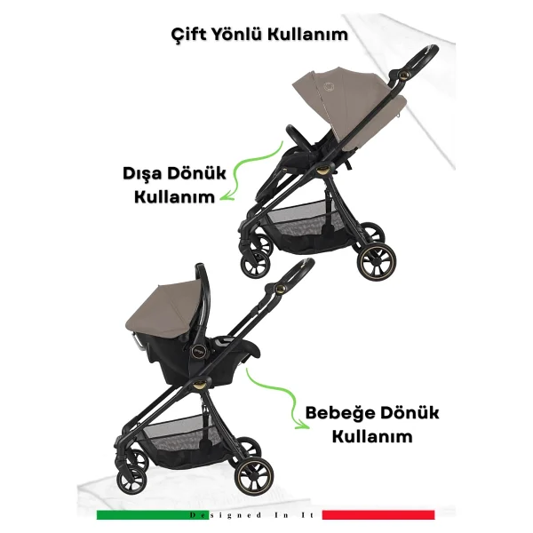 Prego 2224 Quark Turuncu Kabin Tipi Bebek Arabası - Görsel 4