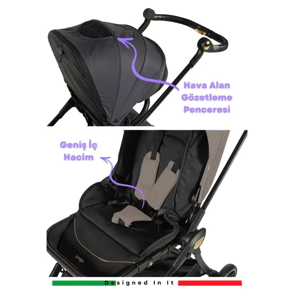 Prego 2224 Quark Turuncu Kabin Tipi Bebek Arabası - Görsel 8
