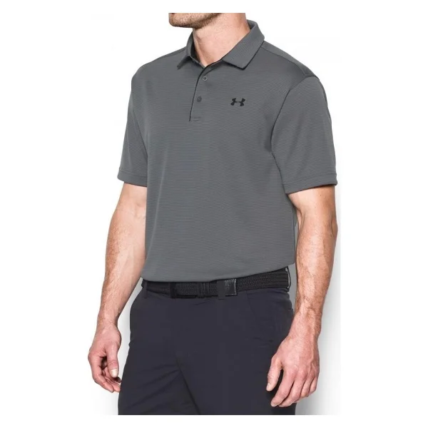 Under Armour Tech 1290140-040 Gri Kısa Kollu Erkek Polo Yaka Tişört - Görsel 4