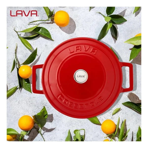 Lava Folk Yuvarlak Kırmızı 22 Cm Derin Döküm Tencere - Görsel 8