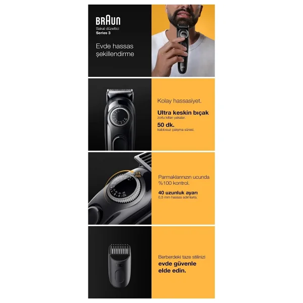 Braun Series 3 BT3400 Sakal ve Saç Kesme Makinesi - Görsel 6