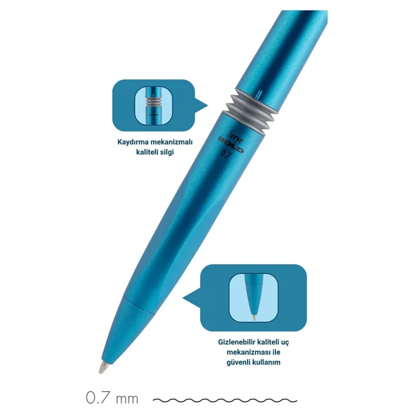 Serve Bold Metalik 0.5 Mm Versatil Uçlu Kalem - Görsel 2