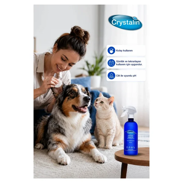 Crystalin Animal Health 500 Ml Yara Bakım Solüsyonu Hassas Ciltler İçin Etkili Temizlik - Görsel 3
