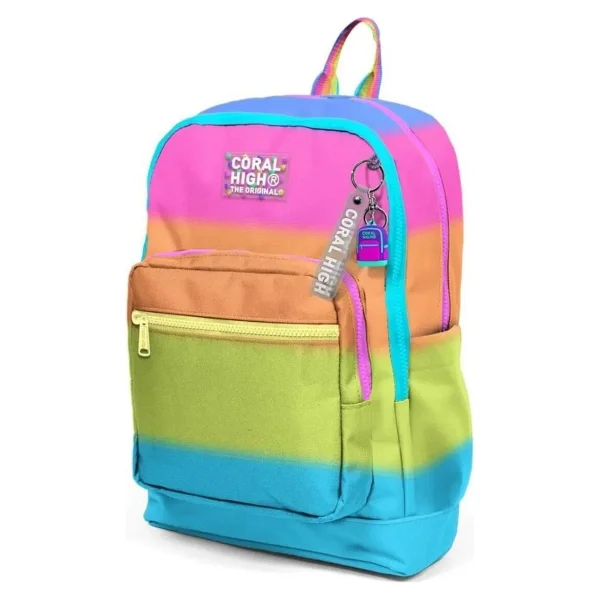 Coral High 23770 Renkli Çizgili 4 Bölmeli Okul Sırt Çantası - Görsel 7