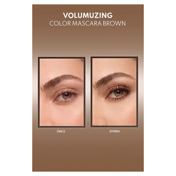 Note Volumizing Color Hacim Ve Uzatma Etkili Kahverengi Tubing Maskara - Görsel 4