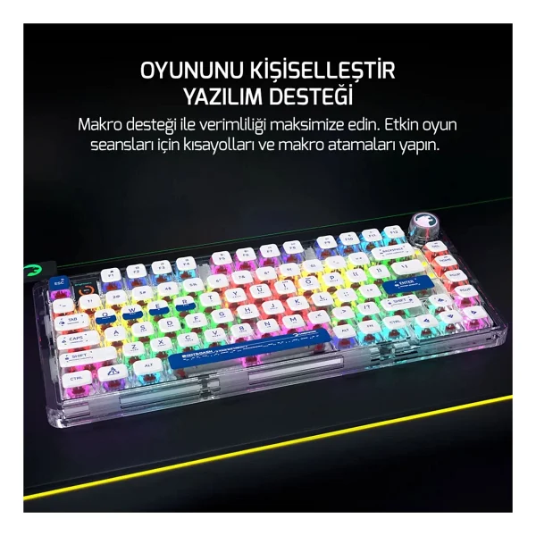 Gamepower Gasket Pro RGB %75 Tkl Red Switch Kablolu/Kablosuz Mekanik Oyuncu Klavyesi - Görsel 9
